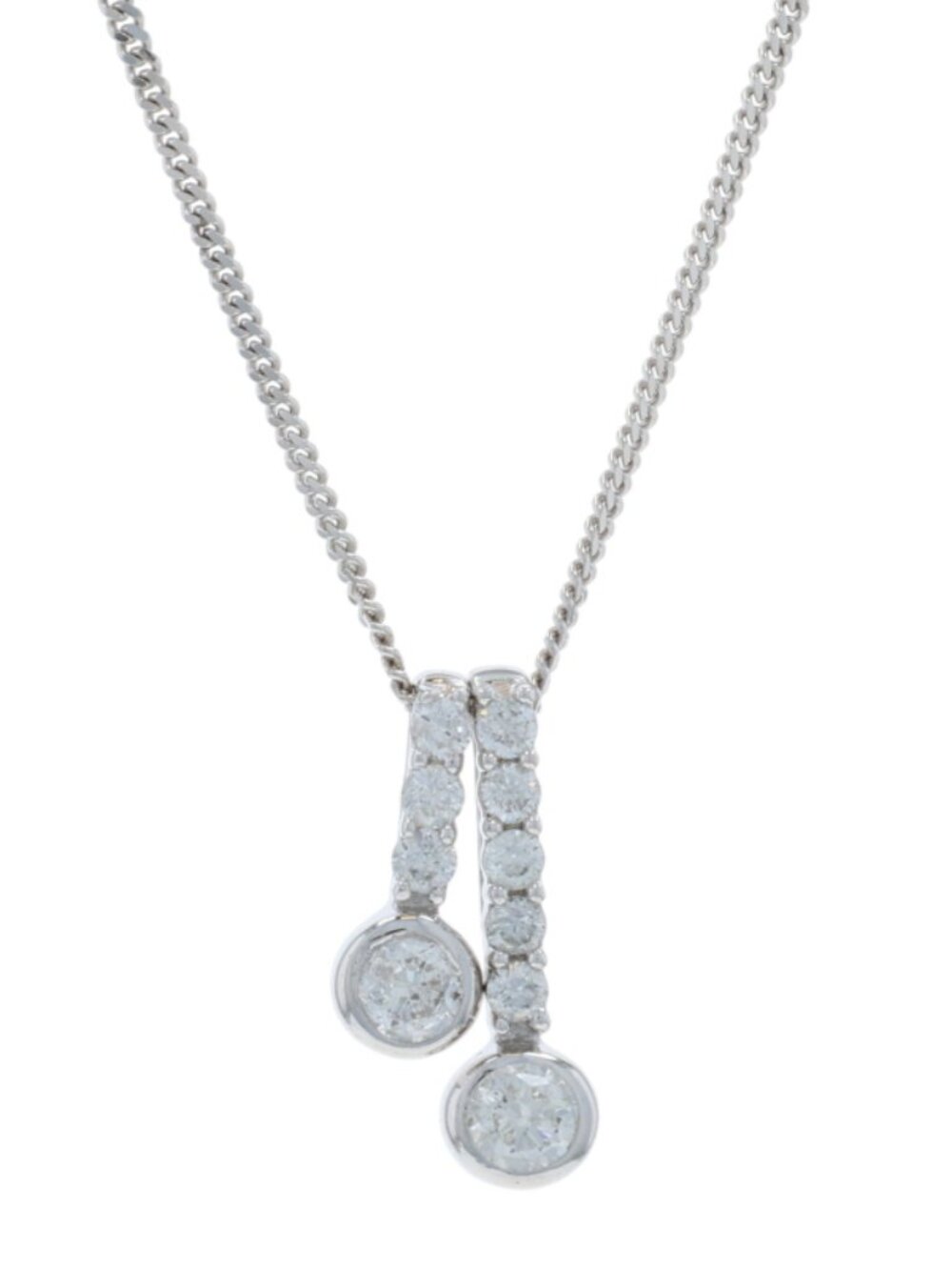 Ever Us Diamond Pendant Necklace 19" - White Gold 14k Round Brilliant .25ctw